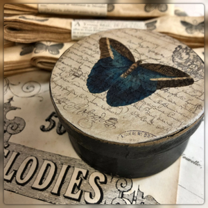 3" Butterfly Paper Mache Round Boxes