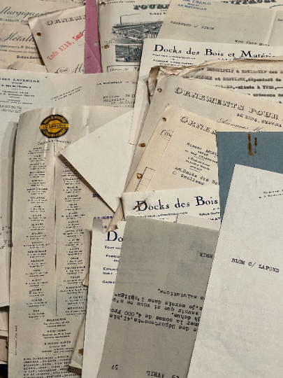 Antique French document bundles in assortments of 30 pieces