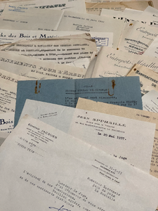 Antique French document bundles in assortments of 30 pieces