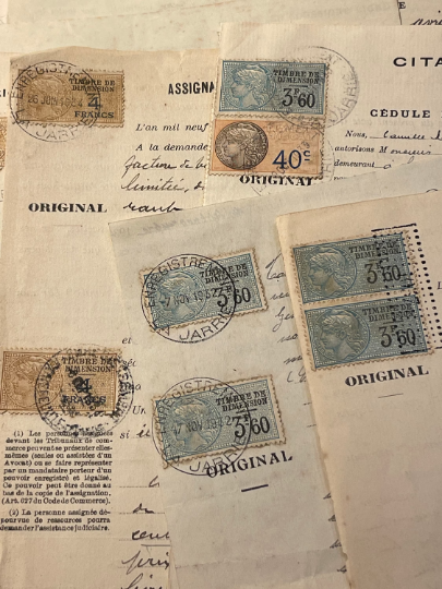 Stamped French Documents