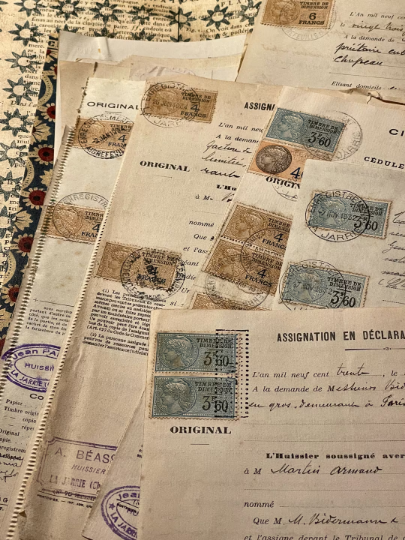 Stamped French Documents