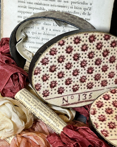 3" French Papier Dominote Paper Mache oval Boxes