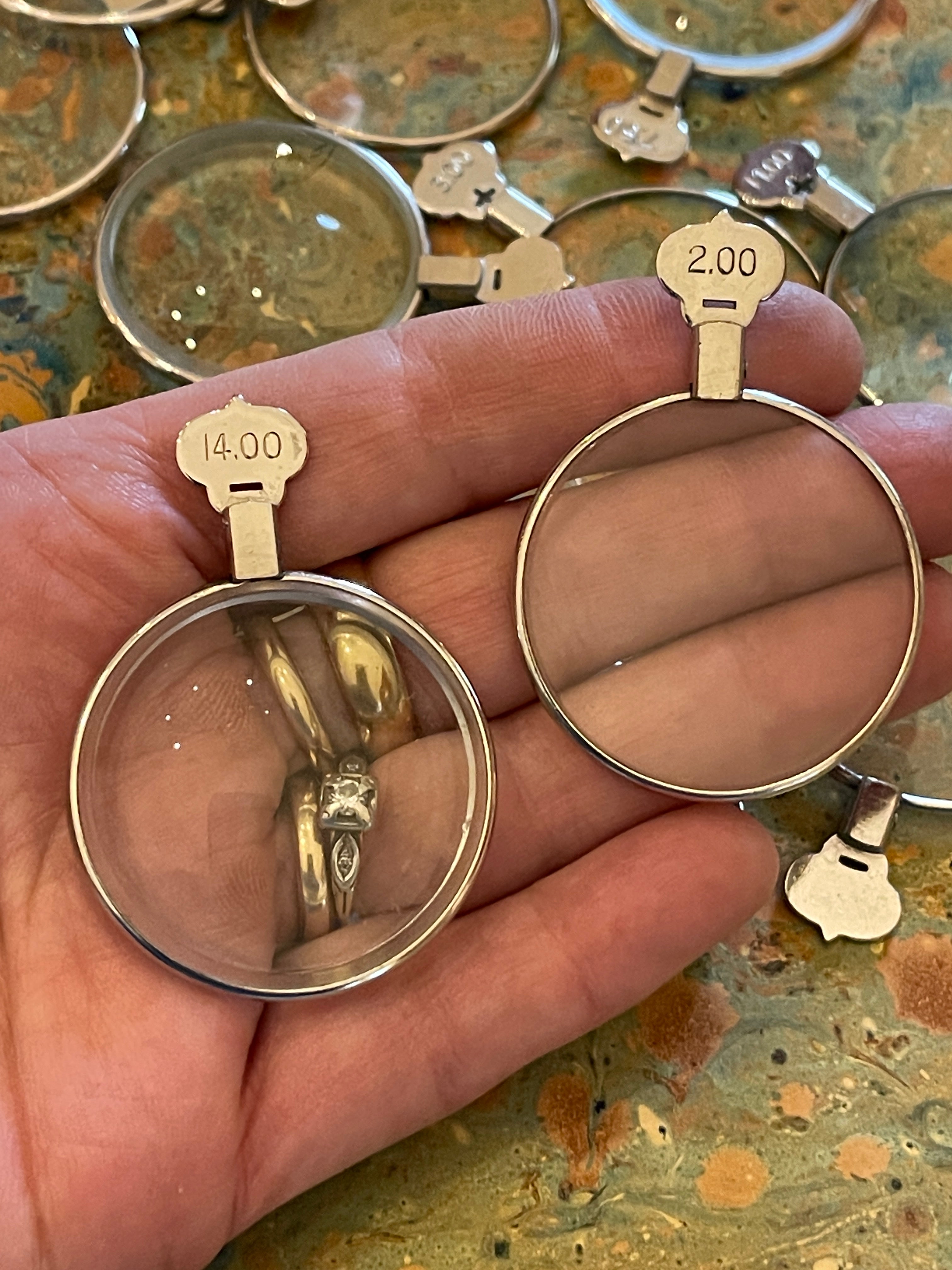 Antique Optical Lens with Silver frame and LARGE Crest top