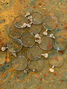 Antique Optical Lens with Silver frame and LARGE Crest top