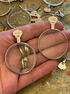 Antique Optical Lens with Silver frame and LARGE Crest top