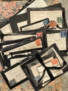 Vintage Mourning Letter Bundles in envelopes in sets of 5
