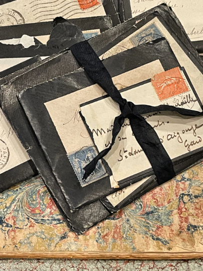Vintage Mourning Letter Bundles in envelopes in sets of 5