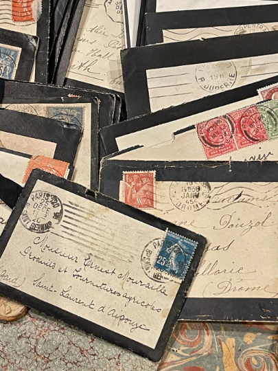 Vintage Mourning Letter Bundles in envelopes in sets of 5
