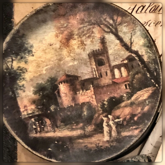 3" French Monastery Paper Mache Round Box