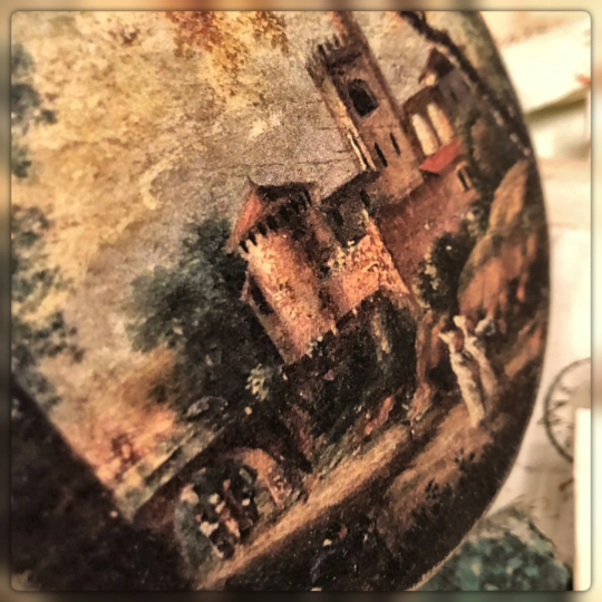 3" French Monastery Paper Mache Round Box