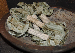 Distressed Aged Moss Ribbon Approximately 5 yards