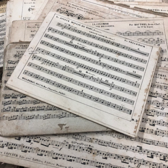 1800's Antique French Music in Two Sizes