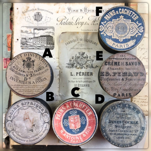 3" French Apothecary Paper Mache Round Boxes