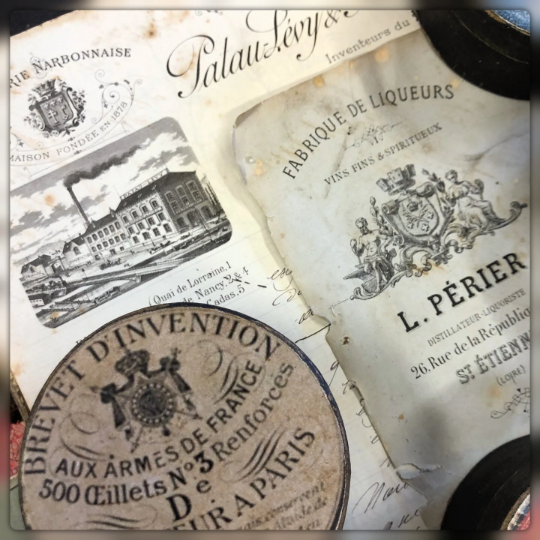 3" French Apothecary Paper Mache Round Boxes