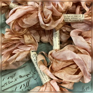 Distressed Aged Pale Pink Ribbon Approximately 5 yards