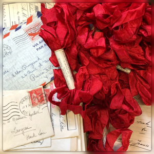Distressed Aged Red Hots Ribbon Approximately 5 yards