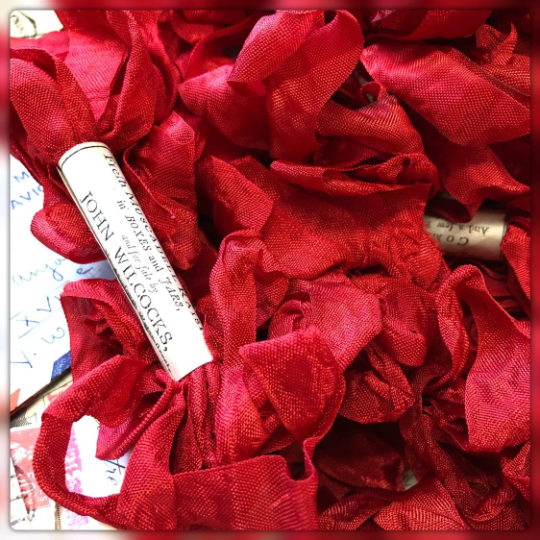 Distressed Aged Red Hots Ribbon Approximately 5 yards