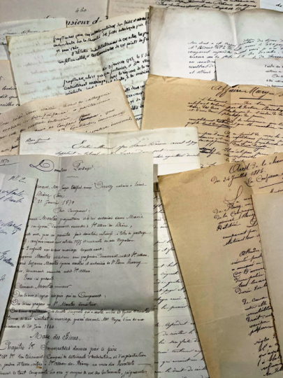 Original French Script Page Bundles - Documents - 1800's