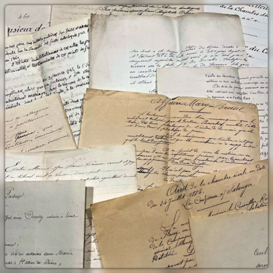 Original French Script Page Bundles - Documents - 1800's