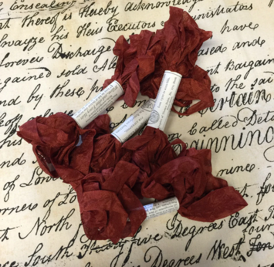 Distressed Aged Scarlett Ribbon Approximately 5 yards – Monahan Papers