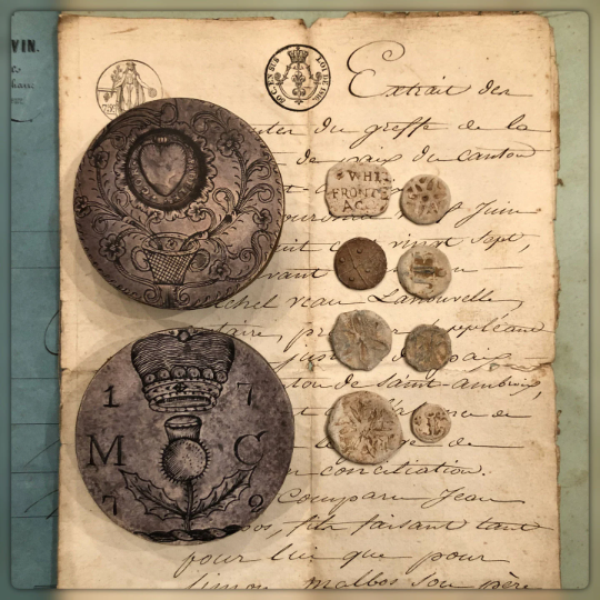 3" Scottish Half Penny Paper Mache Round Boxes
