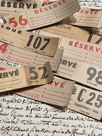 Antique French Scrap Railway Tickets Set/10 Assortment bundle