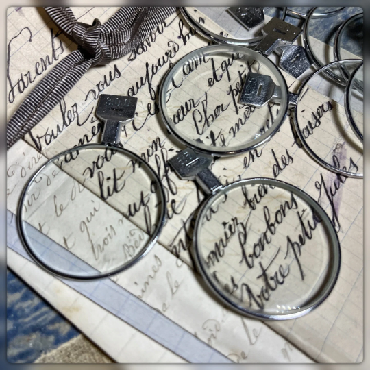Antique Optical Lens with Silver frame and Square top