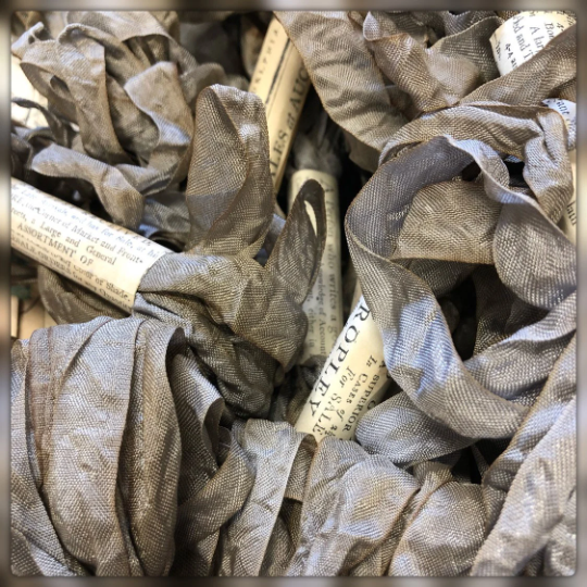 Distressed Aged Steel Ribbon Approximately 5 yards